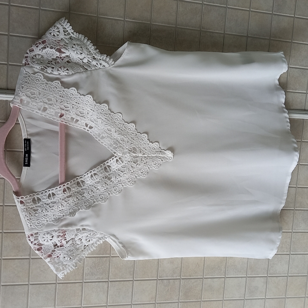 Shein White lacey top
